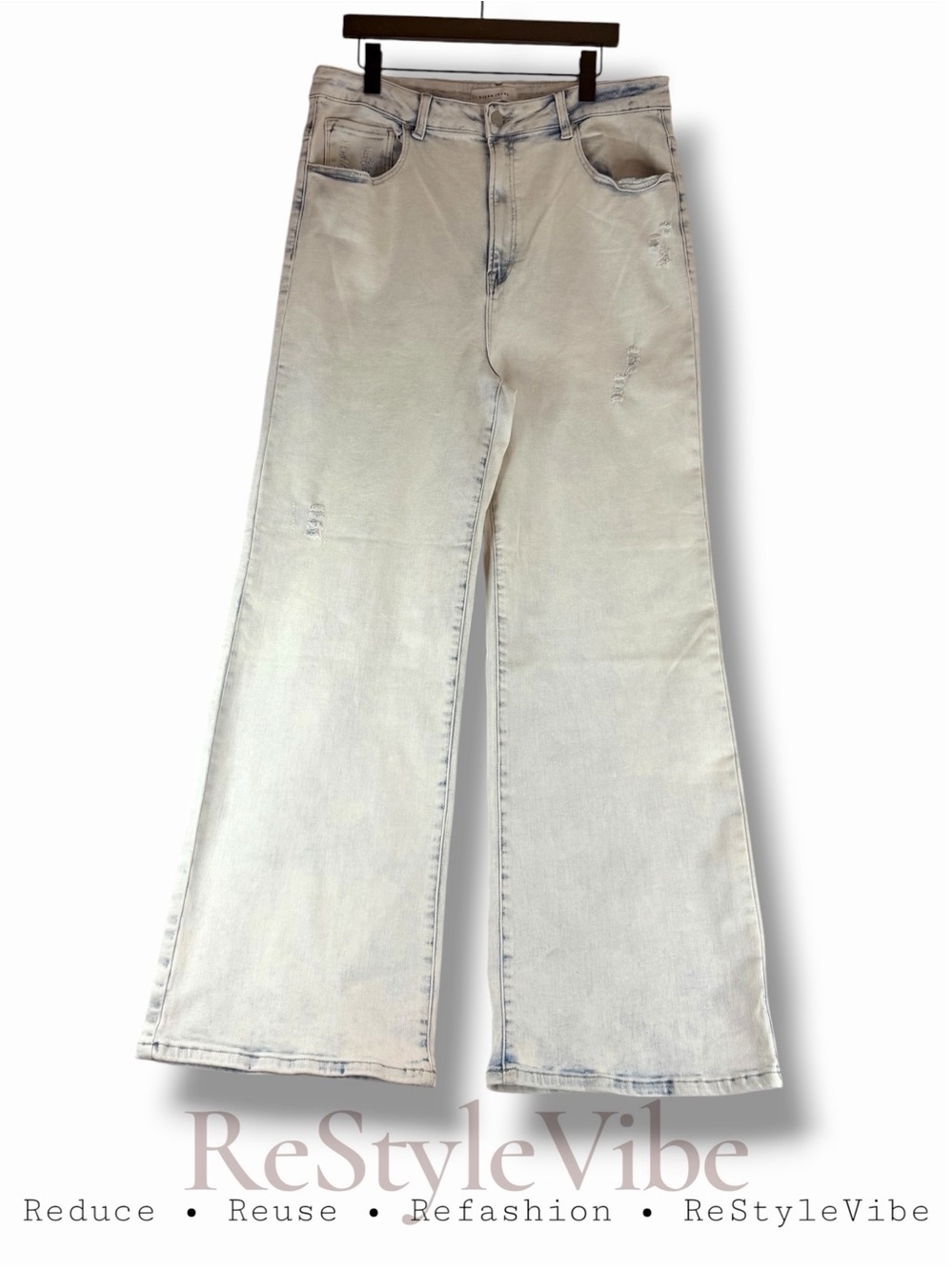 RISEN JEANS Women’s Size 2XL Denim Wide Leg High Rise Style Fit NWT Stretch